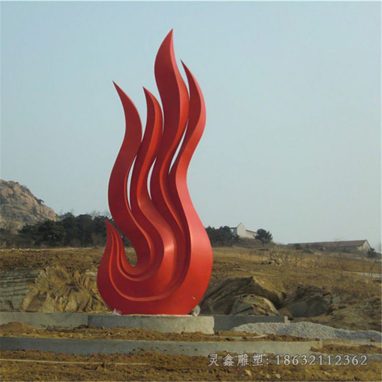 不锈钢红色凤凰广场雕塑