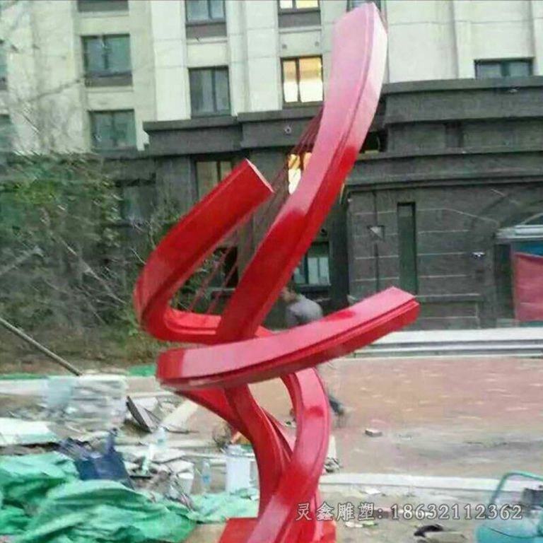 不锈钢抽象飘带公园雕塑