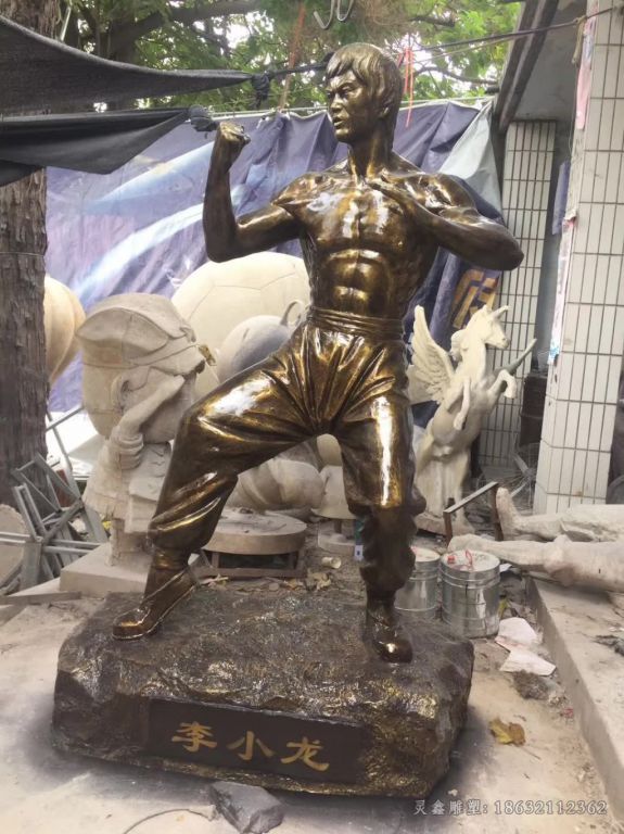 功夫之王李小龙人物铜雕