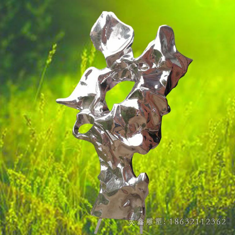 不锈钢太湖石小区雕塑