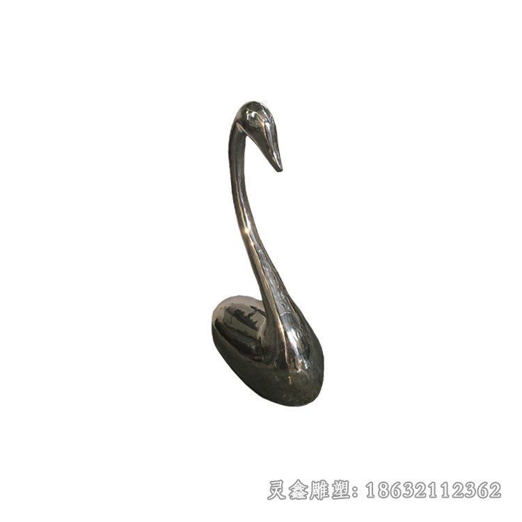 不锈钢抽象天鹅街边雕塑