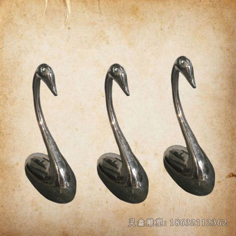 不锈钢抽象天鹅景区雕塑