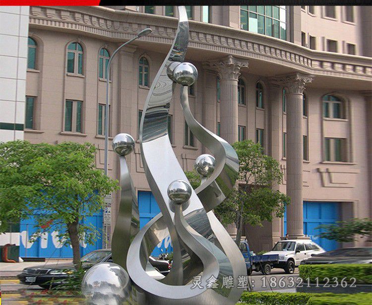 不锈钢抽象跳舞小区景观雕塑