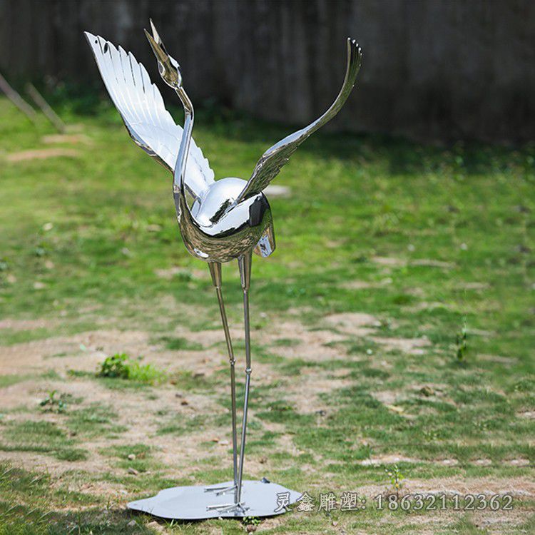 不锈钢抽象仙鹤商场雕塑