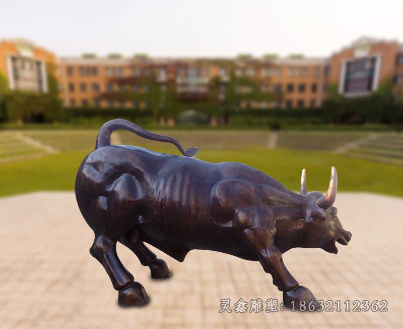 古铜色华尔街牛商场铜雕