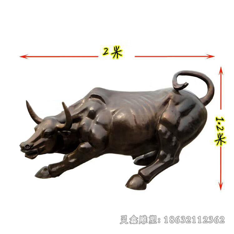 华尔街牛街边景观铜雕
