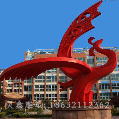 不锈钢浴火凤凰城市雕塑