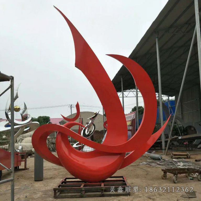 不锈钢浴火凤凰户外雕塑