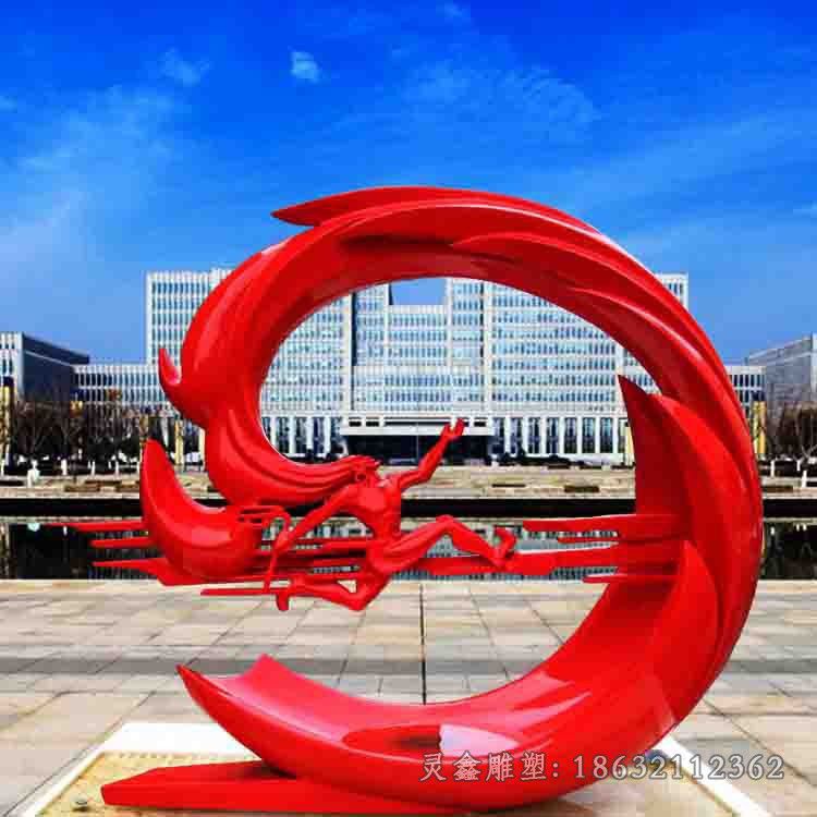 不锈钢浴火凤凰别墅雕塑