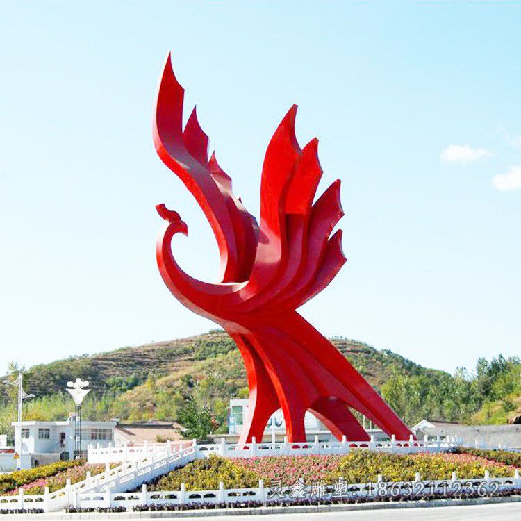 不锈钢浴火凤凰景区雕塑