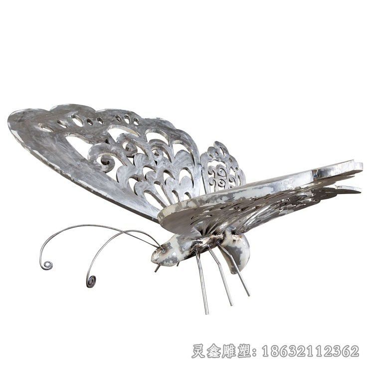 不锈钢展翅蝴蝶小区雕塑