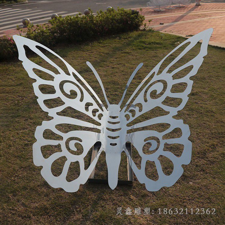 不锈钢展翅蝴蝶商场雕塑