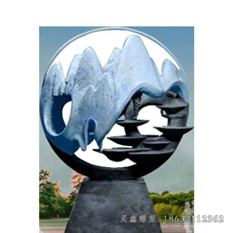 不锈钢抽象地球仪公园雕塑