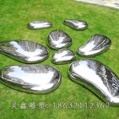 不锈钢鹅卵石小区景观雕塑