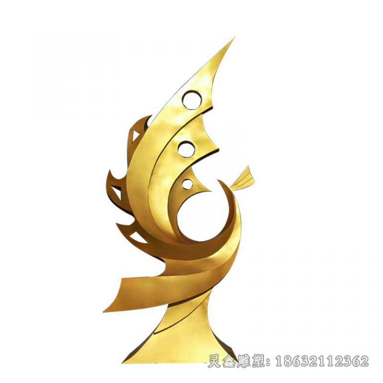不锈钢金色凤凰城市雕塑