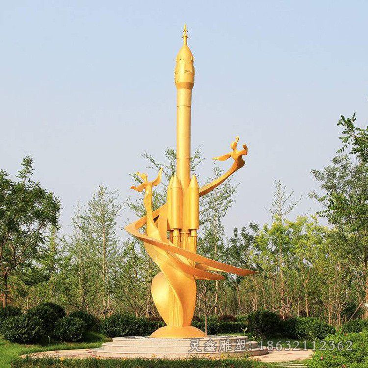 不锈钢金色凤凰街边雕塑