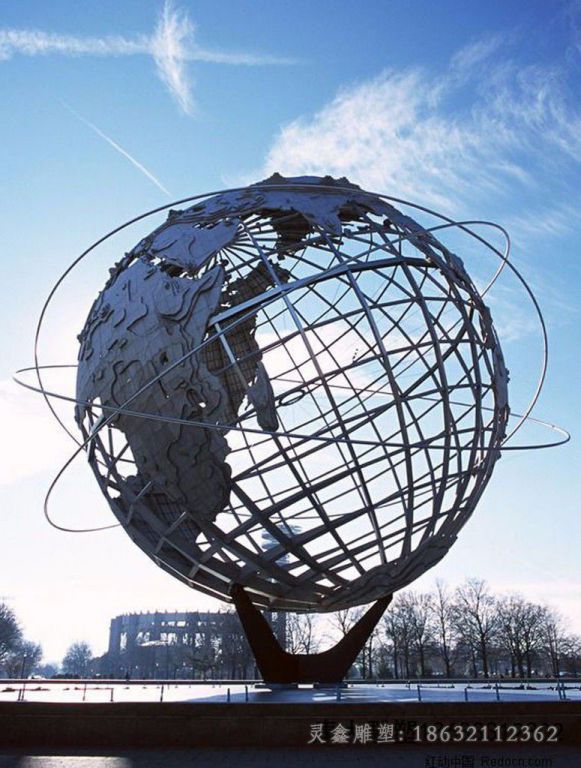 抽象地球仪小区不锈钢雕塑