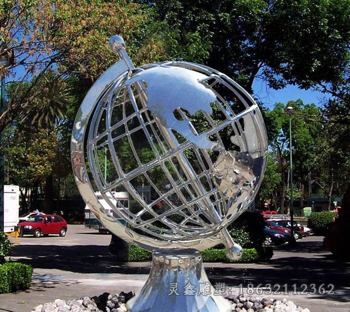 抽象地球仪景区不锈钢雕塑