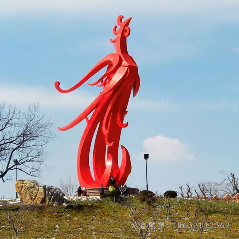 浴火凤凰广场不锈钢雕塑
