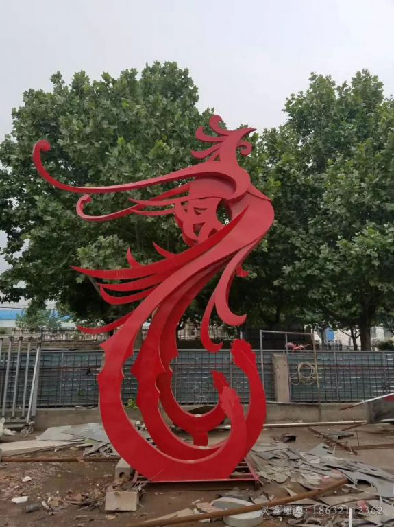 浴火凤凰景区不锈钢雕塑