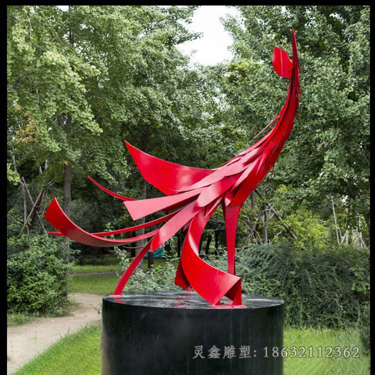 浴火凤凰城市不锈钢雕塑
