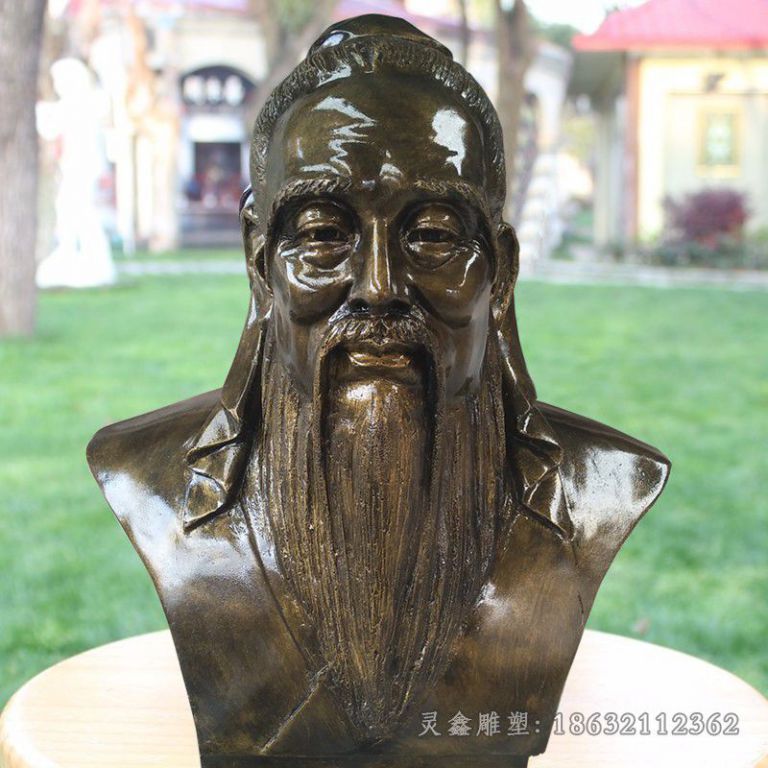 思想家孔子小区胸像铜雕