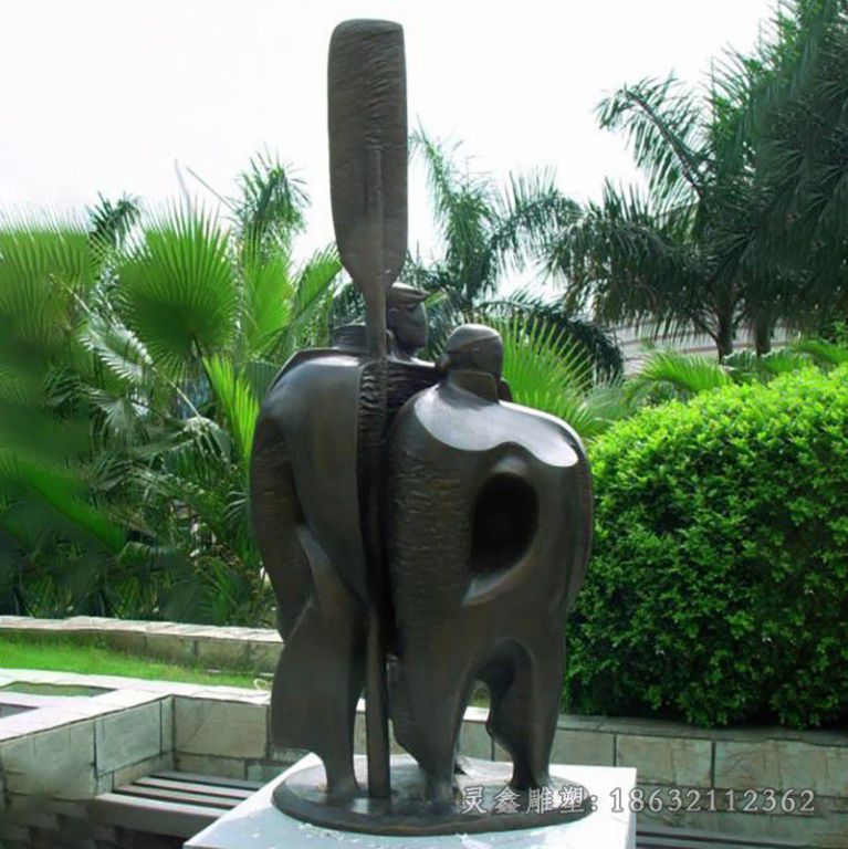 广场抽象景观人物铜雕