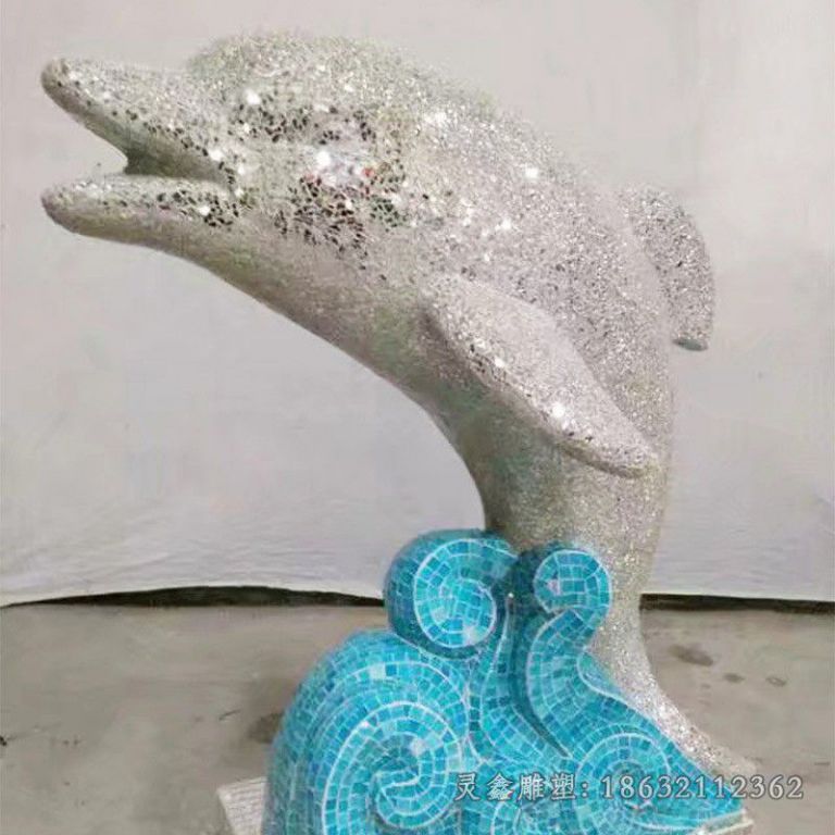 不锈钢镂空海豚园林雕塑