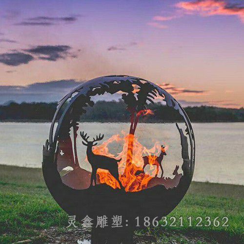 不锈钢发光镂空球公园雕塑