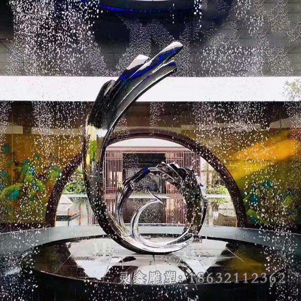 不锈钢抽象凤凰广场雕塑