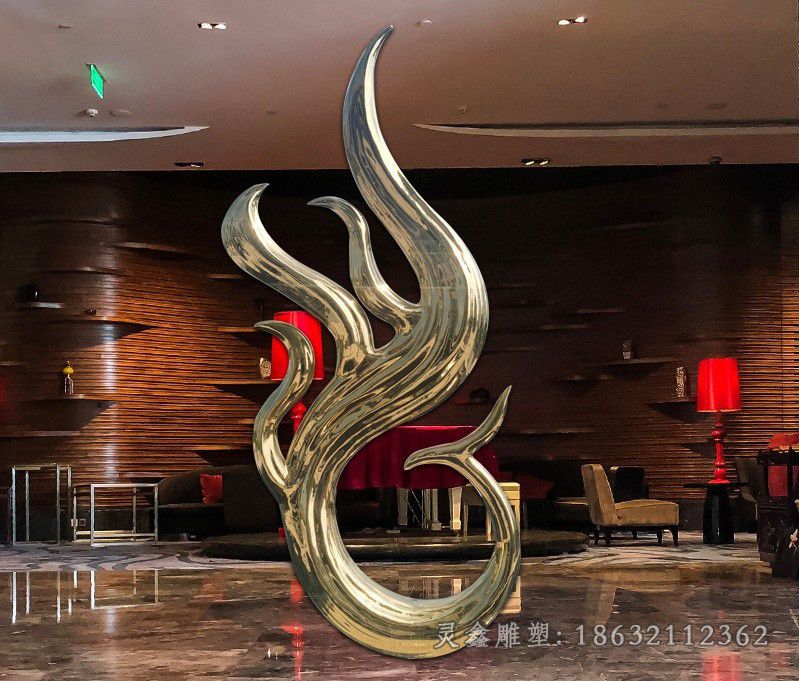 不锈钢抽象凤凰公园雕塑
