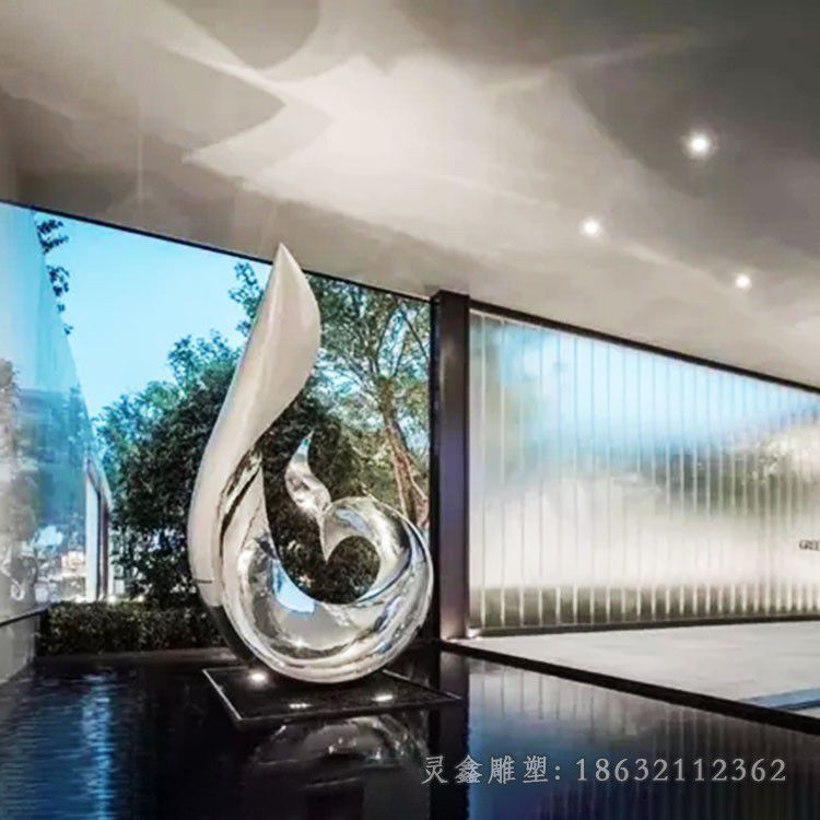 不锈钢抽象凤凰别墅雕塑