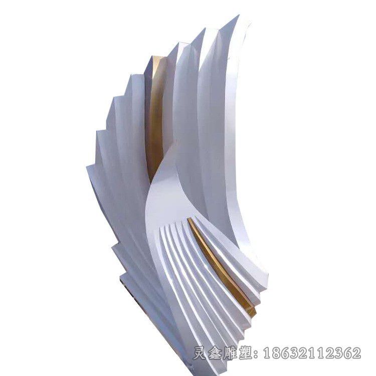 不锈钢白色凤凰城市雕塑