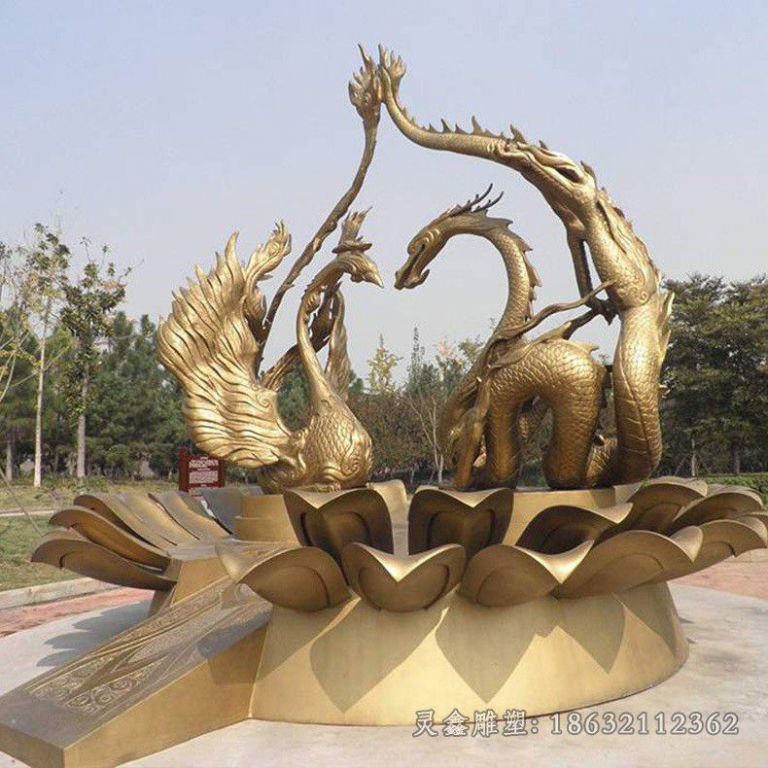 金色凤凰城市不锈钢雕塑