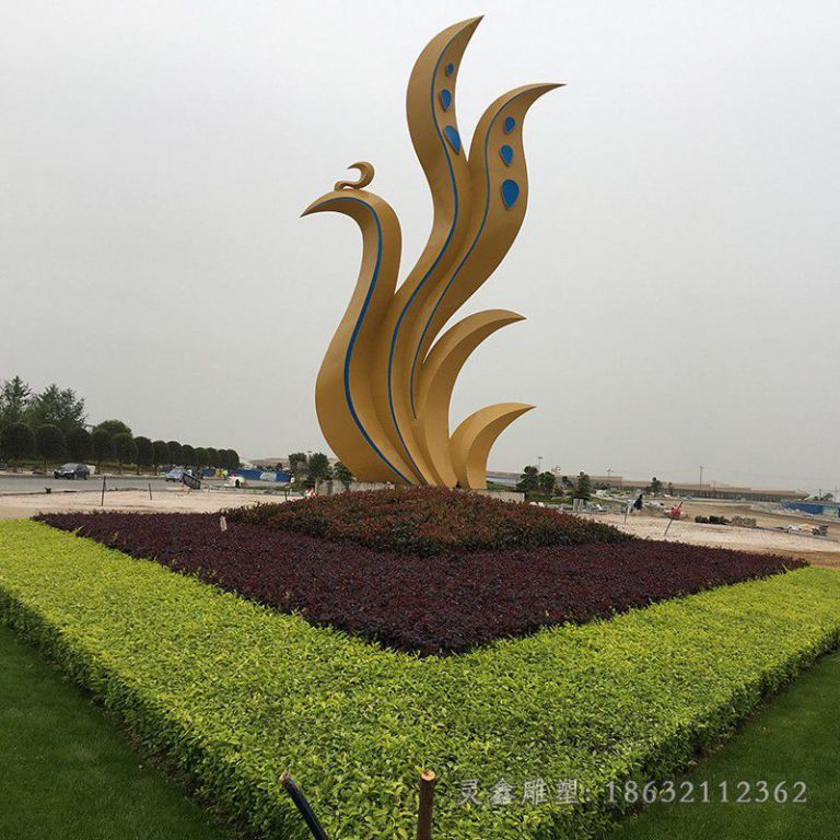 金色凤凰园林不锈钢雕塑