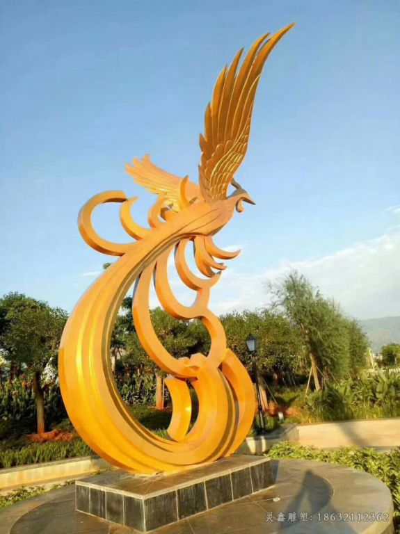 金色凤凰小区不锈钢雕塑