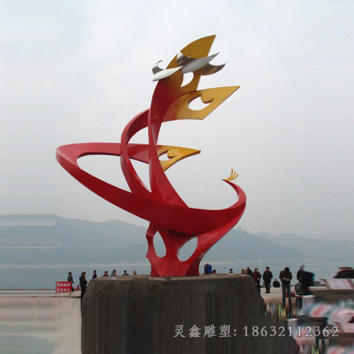 红色凤凰景区不锈钢雕塑
