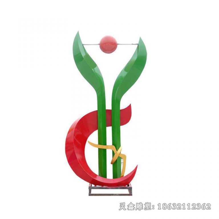 彩绘凤凰园林不锈钢雕塑