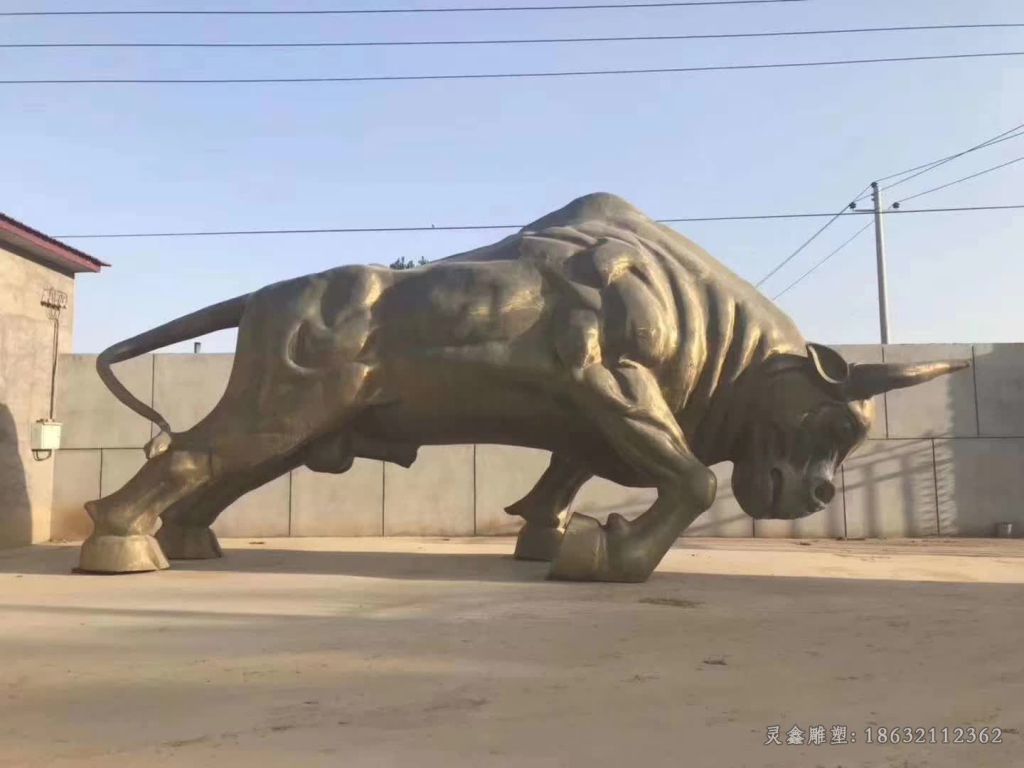 抽象开荒牛广场铜雕