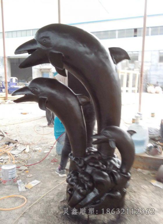 动物海豚城市景观铜雕