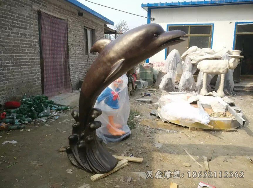 动物海豚广场景观铜雕