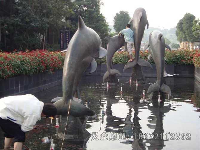 动物海豚别墅景观铜雕