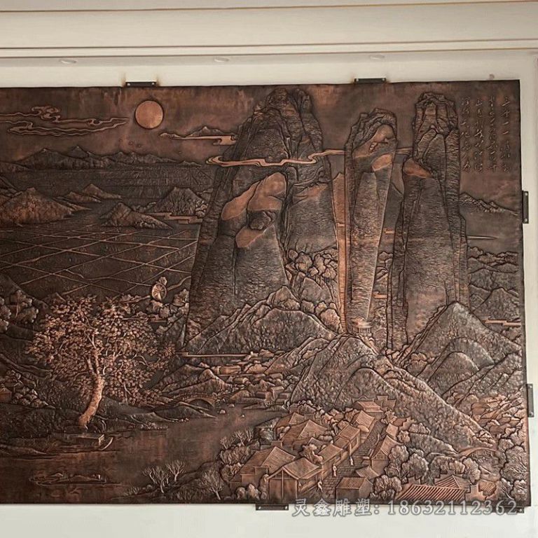 古铜色浮雕小区景观铜雕