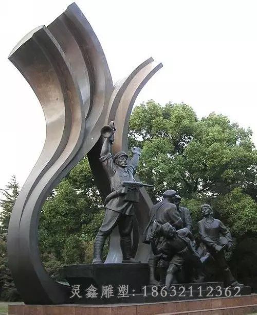 红军人物小区景观铜雕
