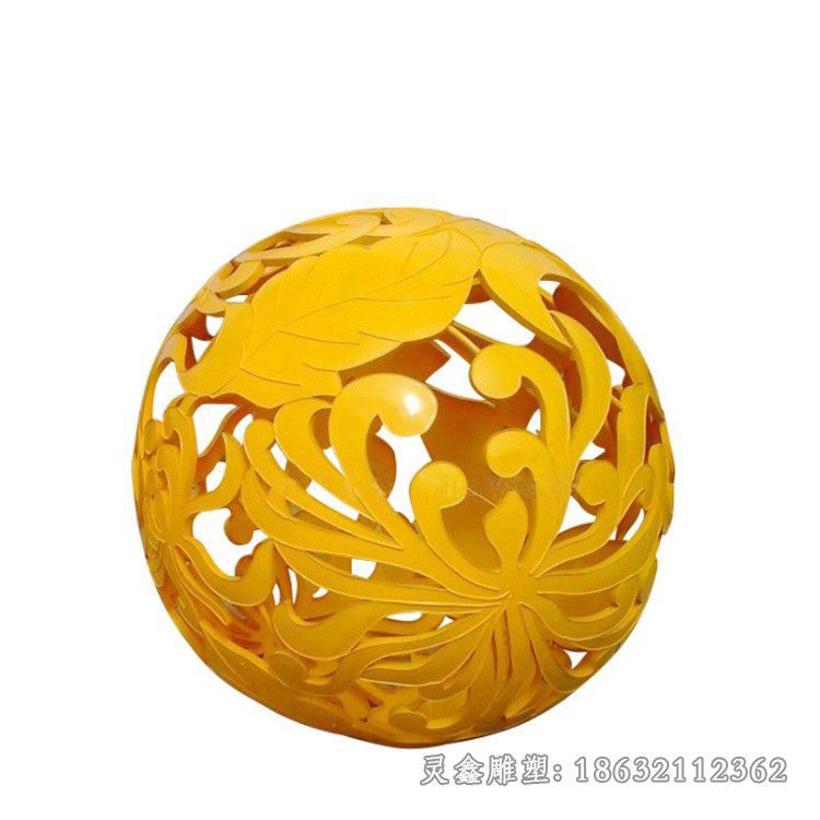 不锈钢金色镂空球商场雕塑
