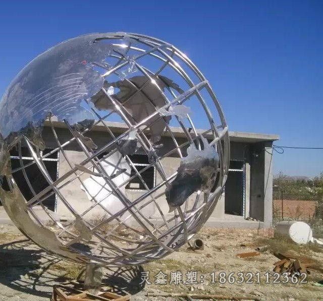 几何地球仪城市不锈钢雕塑