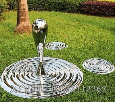 镜面水滴庭院不锈钢雕塑