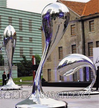 镜面水滴景区不锈钢雕塑
