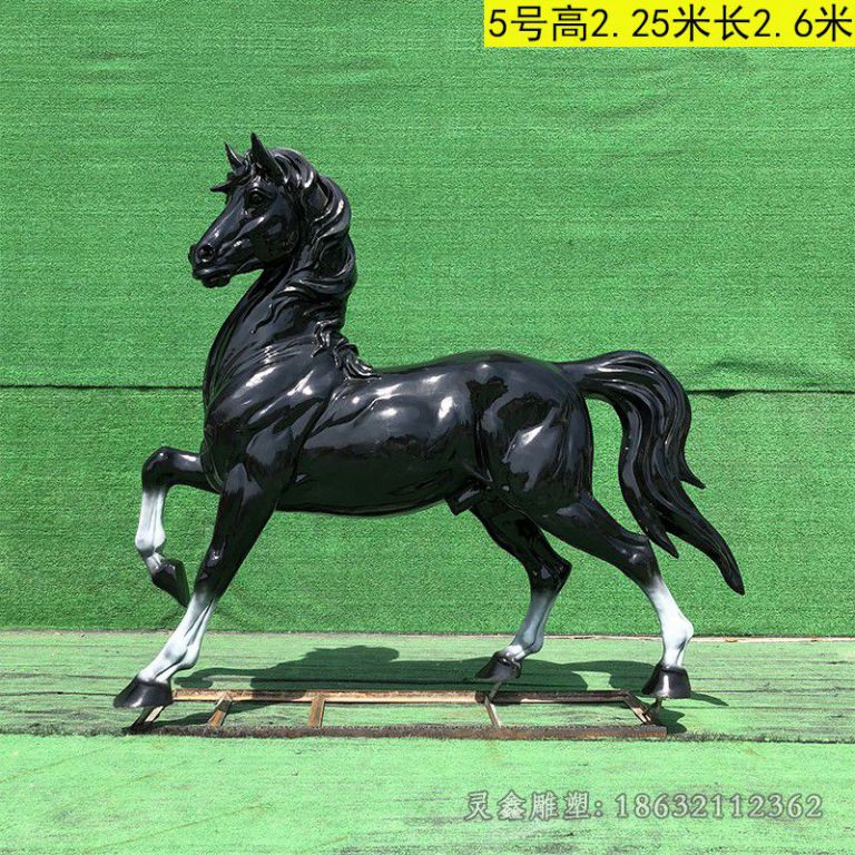 黑马城市景观动物铜雕
