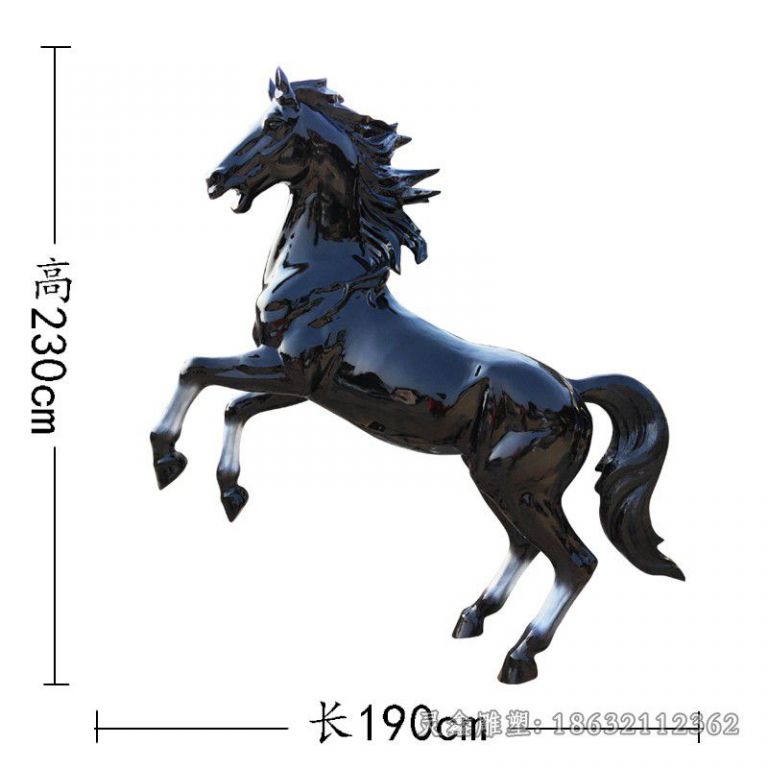 黑马户外景观动物铜雕